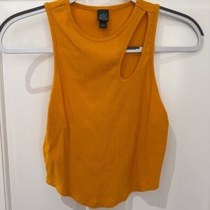 Wild Fable Yellow Cut Out Crop Tank Top